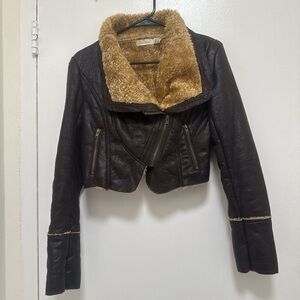 Costa Blanca Faux Suede Cropped Jacket
